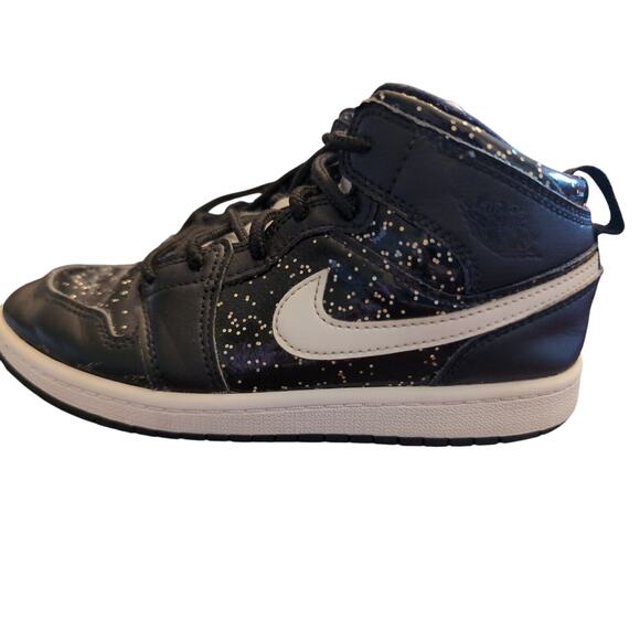 Nike Air Jordan 1 SE black sparkle girls streetwear sneakers - Picture 4 of 10